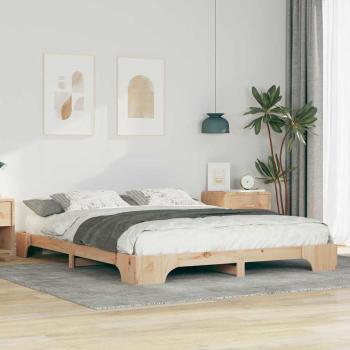 ARDEBO.de - Bodenbettgestell mit Speicher Braun 160 x 210 cm Holz