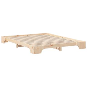 Bodenbettgestell mit Speicher Braun 160 x 210 cm Holz