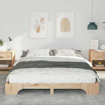 Bodenbettgestell mit Speicher Braun 160 x 210 cm Holz