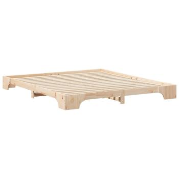Bodenbettgestell Braun 200 x 210 cm Massivholz Kiefer