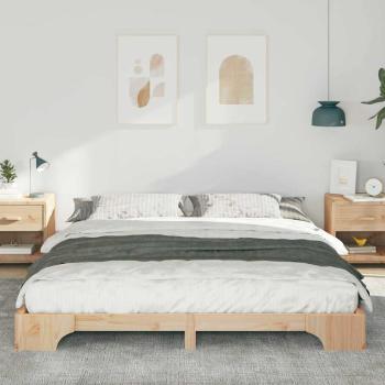 Bodenbettgestell Braun 200 x 210 cm Massivholz Kiefer