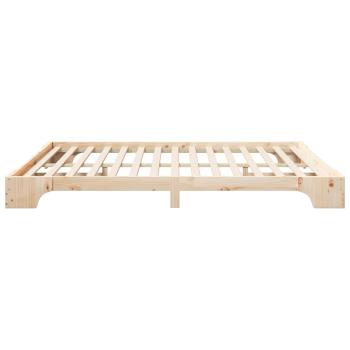 Bodenbettgestell Braun 200 x 210 cm Massivholz Kiefer