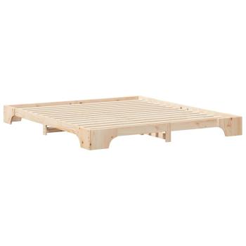 Bodenbettgestell Braun 200 x 210 cm Massivholz Kiefer
