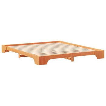 Bodenbettgestell mit Speicher Braun 200 x 210 cm Holz
