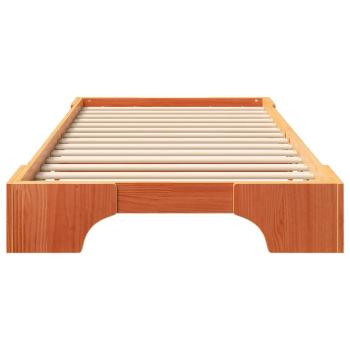 Bodenbettgestell mit Speicher Braun 80 x 220 cm Holz