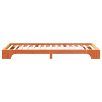 Bodenbettgestell mit Speicher Braun 80 x 220 cm Holz