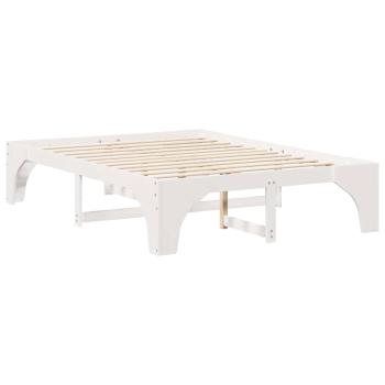 Bodenbettgestell Weiß 160 x 200 cm Massivholz Kiefer