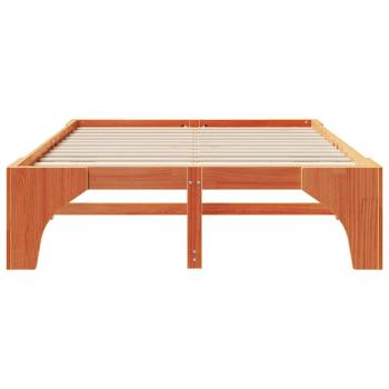 Bodenbettgestell Braun 150 x 200 cm Massivholz Kiefer