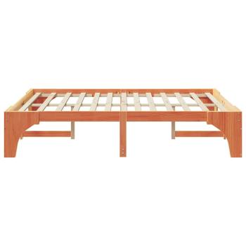 Bodenbettgestell Braun 150 x 200 cm Massivholz Kiefer