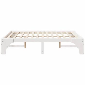 Bodenbettgestell Weiß 140 x 200 cm Massivholz Kiefer