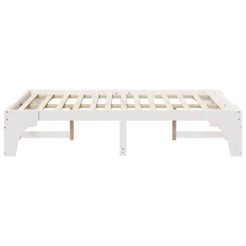 Bodenbettgestell Weiß 135 x 190 cm Massivholz Kiefer