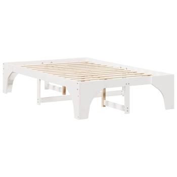 Bodenbettgestell Weiß 135 x 190 cm Massivholz Kiefer