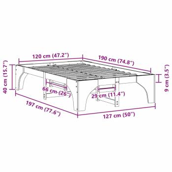 Bodenbettgestell Braun 120 x 190 cm Massivholz Kiefer
