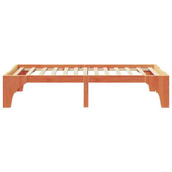 Bodenbettgestell Braun 100 x 200 cm Massivholz Kiefer