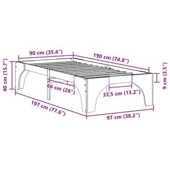 Bodenbettgestell Braun 90 x 190 cm Massivholz Kiefer