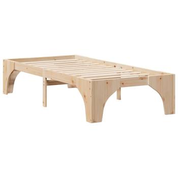 Bodenbettgestell Braun 75 x 190 cm Massivholz Kiefer
