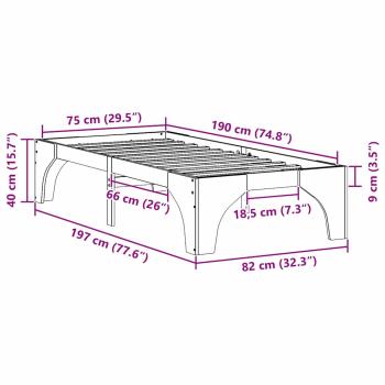Bodenbettgestell Weiß 75 x 190 cm Massivholz Kiefer