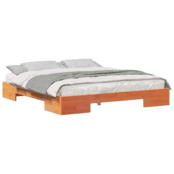 Bodenbettgestell Braun 200 x 200 cm Massivholz Kiefer