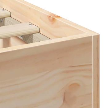 Bodenbettgestell Braun 160 x 200 cm Massivholz Kiefer