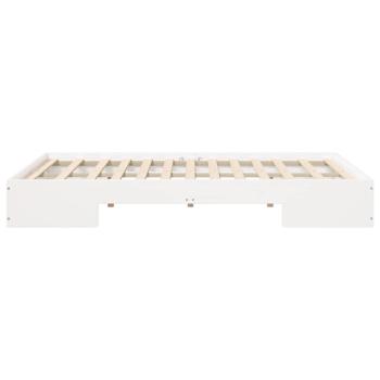 Bodenbettgestell Weiß 140 x 190 cm Massivholz Kiefer