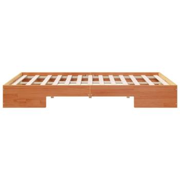 Bodenbettgestell Braun 140 x 190 cm Massivholz Kiefer