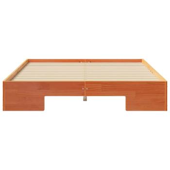 Bodenbettgestell Braun 135 x 190 cm Massivholz Kiefer