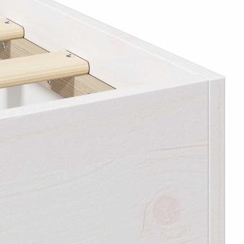 Bodenbettgestell Weiß 90 x 200 cm Massivholz Kiefer