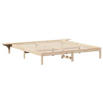 Bettgestell mit Nachttischen Braun 180 x 200 cm Braun