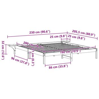Bettgestell mit Nachttischen Weiß 180 x 200 cm Weiß