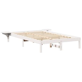 Bettgestell mit Nachttischen Weiß 120 x 200 cm Weiß