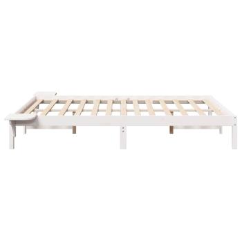 Bettgestell mit Nachttischen Weiß 120 x 200 cm Weiß