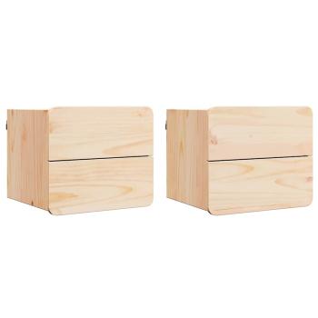 Nachttisch 2 pcs Braun 39 x 34 x 33 cm Kiefer Massivholz