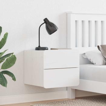 ARDEBO.de - Nachttisch Weiß 39 x 34 x 33 cm Massivholz Kiefer