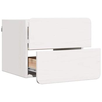 Nachttisch Weiß 39 x 34 x 33 cm Massivholz Kiefer