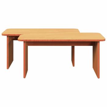 Couchtisch 2 pcs Wachsbraun 100 x 69 x 35.5 cm Massivkiefer