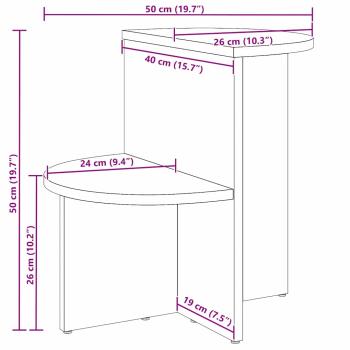 Beistelltisch Wachsbraun 50 x 40 x 50 cm Massivkiefer