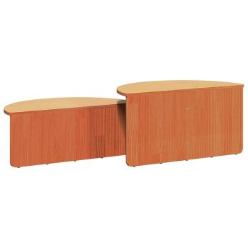 Couchtisch 2 pcs Wachsbraun 79 x 39.5 x 40 cm Massivkiefer