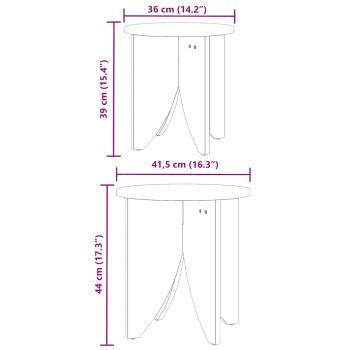 Kaffeetisch Set 2 pcs Wachsbraun 41,5 x 41,5 x 44 cm