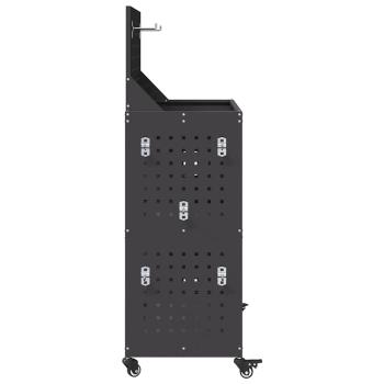 Werkzeugwagen mit Regal mit Rad mit Speicher Schwarz 65 x 35 x 111 cm Metall