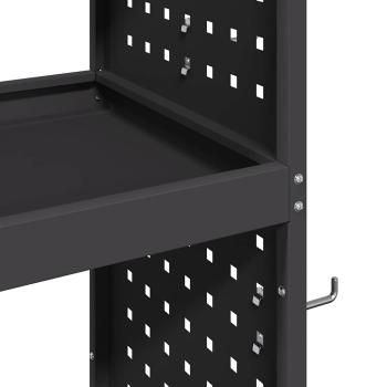 Werkzeugwagen mit Regal mit Rad mit Speicher Schwarz 65 x 35 x 111 cm Metall