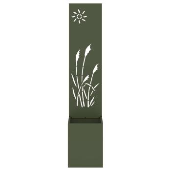 Blumentopf mit dekorativem Paneel Olivgrün 32 x 140 cm