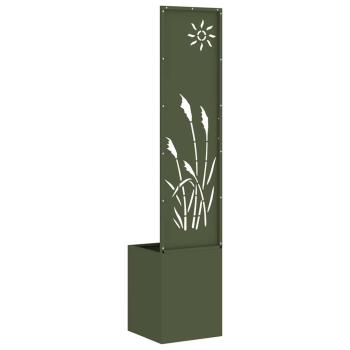 Blumentopf mit dekorativem Paneel Olivgrün 32 x 140 cm