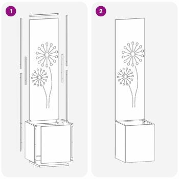 ARDEBO.de - Blumentopf mit dekorativem Paneel Anthrazit 32 x 140 cm