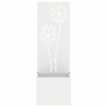 Blumentopf mit dekorativem Paneel Weiß 50 x 140 cm