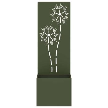Blumentopf mit dekorativem Paneel Olivgrün 50 x 140 cm