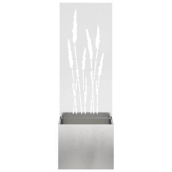 Blumentopf mit dekorativem Paneel Silber 50 x 140 cm Edelstahl