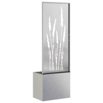 Blumentopf mit dekorativem Paneel Silber 50 x 140 cm Edelstahl