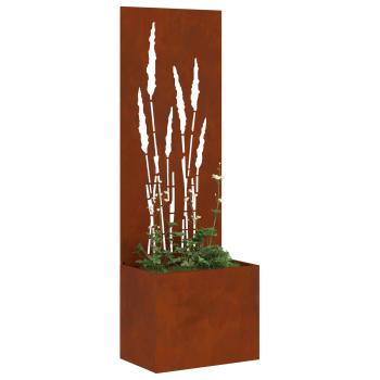 ARDEBO.de - Blumentopf mit dekorativem Paneel Rostig 50 x 140 cm