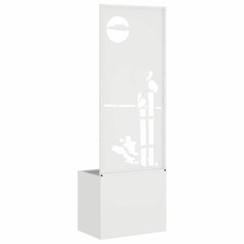 ARDEBO.de - Blumentopf mit dekorativem Paneel Weiß 50 x 140 cm