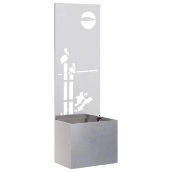 Blumentopf mit dekorativem Paneel Silber 50 x 140 cm Edelstahl